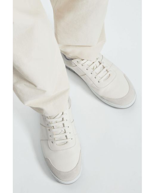 COS Leather And Suede Trainers in White 