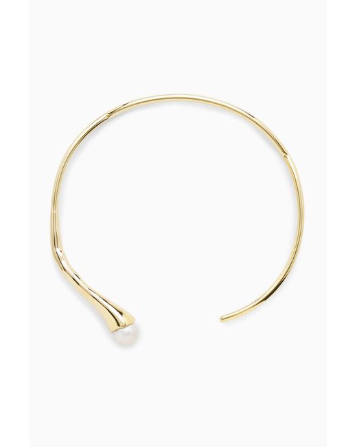 COS White Freshwater Pearl Cuff Necklace