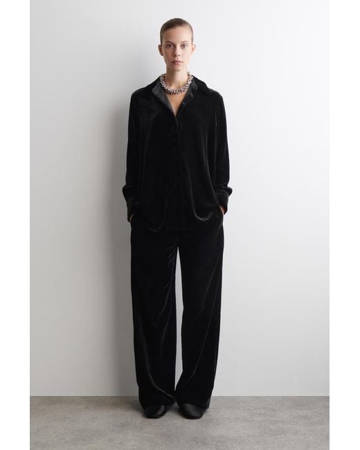 COS Black Velvet Shirt
