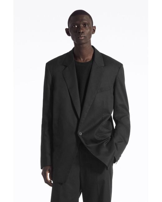 COS Black Longline Single-breasted Blazer - Relaxed for men