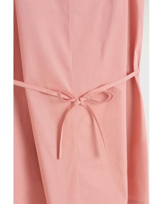 COS Pink Buttoned Pima Cotton Mini Dress