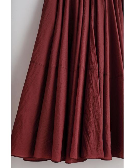 COS Red Circle-Cut Midi Skirt