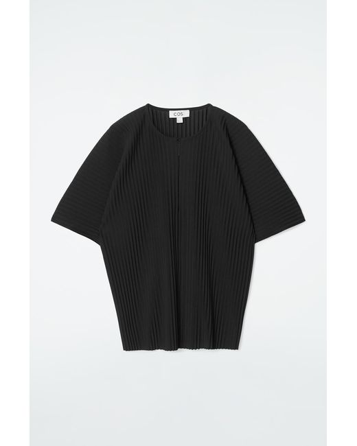 COS Black Plissé Top