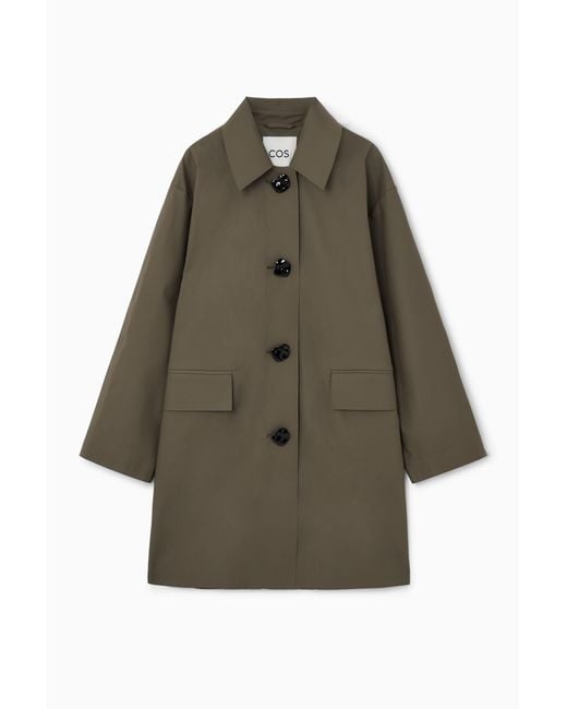 COS Green Button-detail Water-resistant Mac