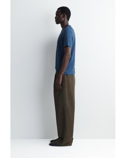 COS Blue Linen-Jersey T-Shirt for men