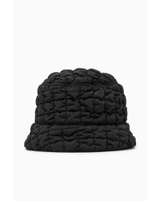 COS Black Quilted Bucket Hat