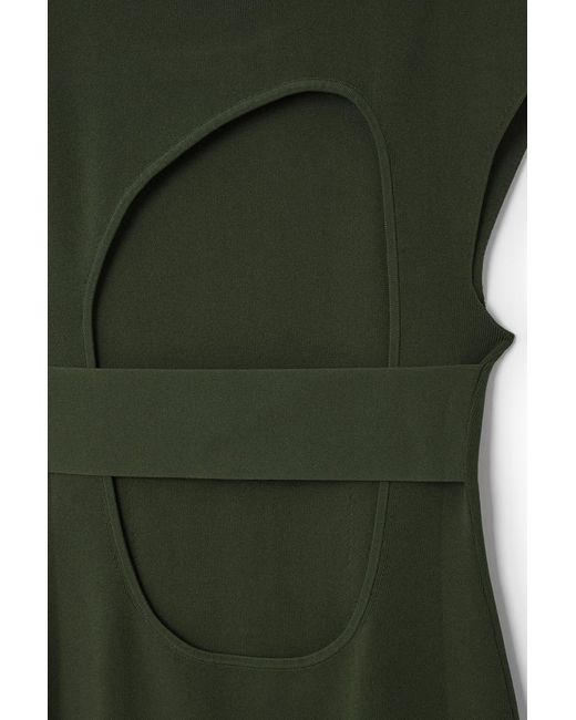 COS Green Open-back Knitted Midi Dress