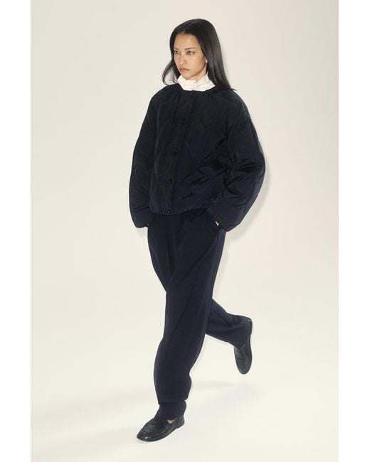 COS Blue Gathered Quilted Down Jacket