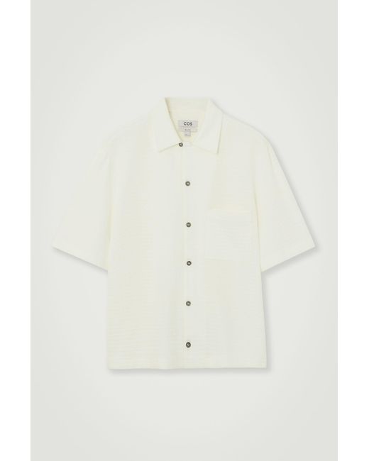 COS Natural Short-sleeved Seersucker Shirt for men