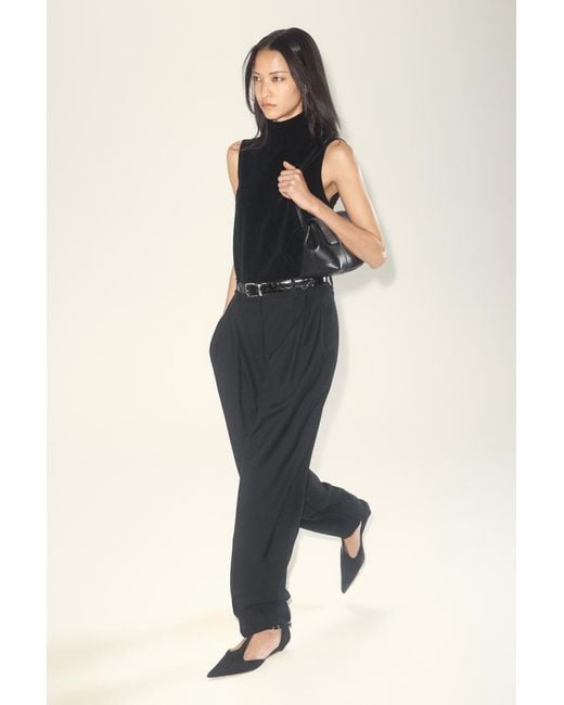COS Black Chenille Funnel-Neck Vest