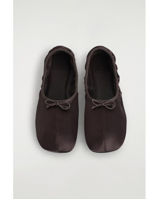 COS White Satin Ballet Flats