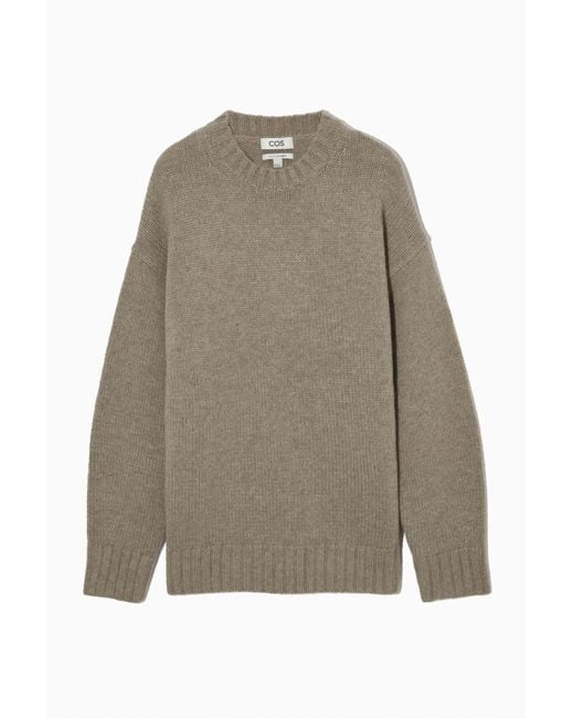COS Natural Oversized Pure Cashmere Jumper
