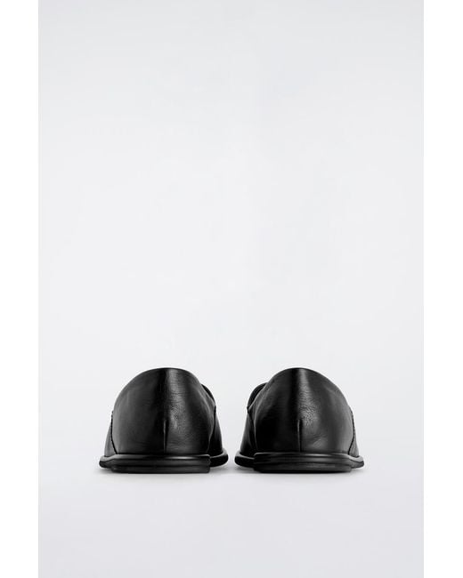 COS Black Leather Slip-on Shoes for men