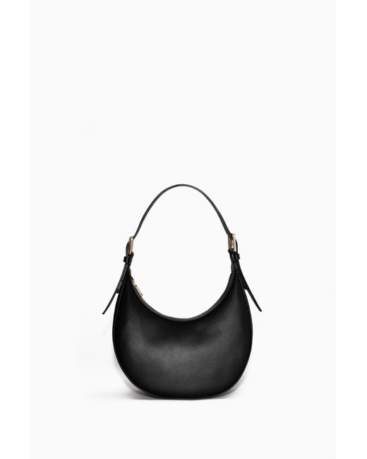 COS Black Mini Crescent Bag - Leather