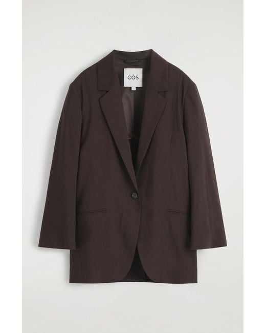 COS Black Single-Breasted Linen Blazer