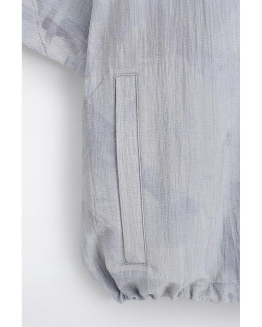 COS Gray Textured Drawstring-Hem Shirt for men