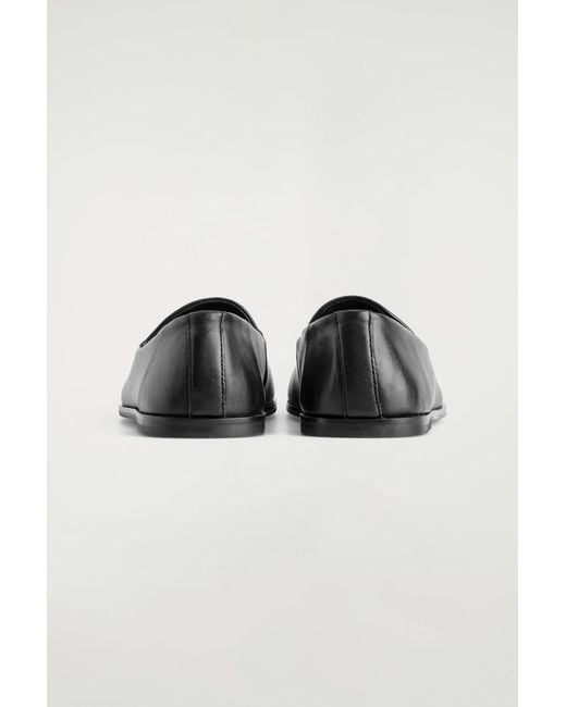 COS Black Classic Leather Loafers