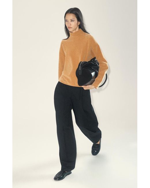 COS Natural Chenille Mock-Neck Sweater