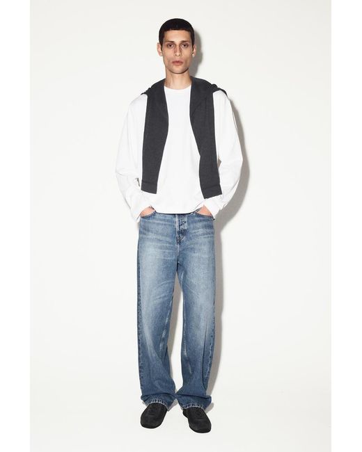 COS White Relaxed Jersey Interlock Long-sleeved T-shirt for men