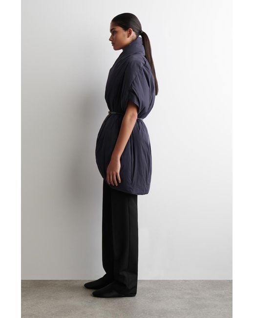 COS Blue Oversized Sculpted Down Puffer Jacket