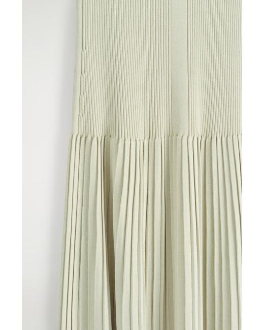 COS Pleated High-Neck Maxi Dress in White | Lyst