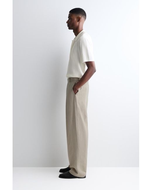 COS Natural Linen-Blend Relaxed-Fit Straight-Leg Trousers for men