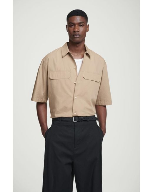 COS Natural Oversized Flap-pocket Utility Shirt for men