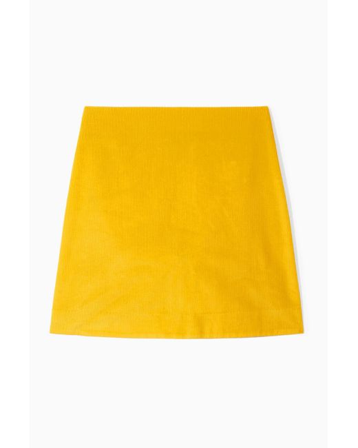 COS Corduroy Mini Skirt in Yellow | Lyst
