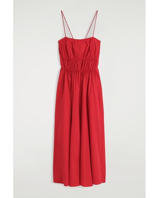 COS Gathered Cotton Midi Dress