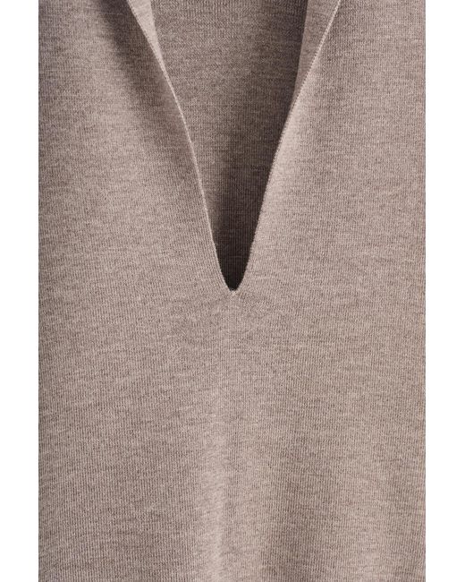 COS Natural Draped Merino Wool V-Neck Sweater