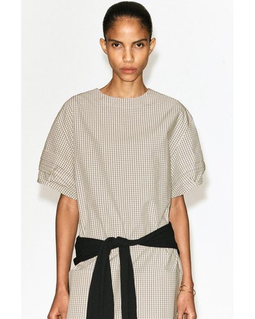 COS Natural Pintucked Cotton Mini Dress