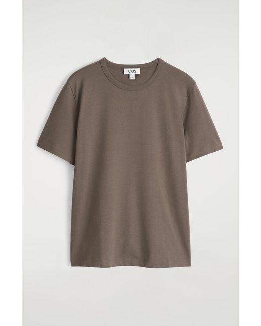 T-Shirt En Coton Brossé COS pour homme en coloris Brown