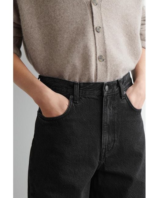 COS Gray Bay Barrel-Leg Jeans