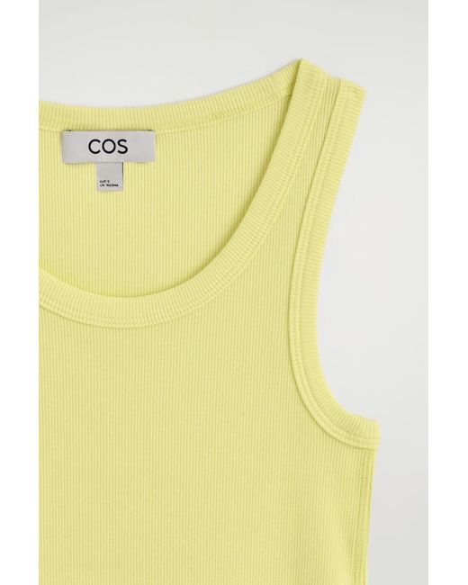 COS Yellow Ribbed Cotton Tank Top