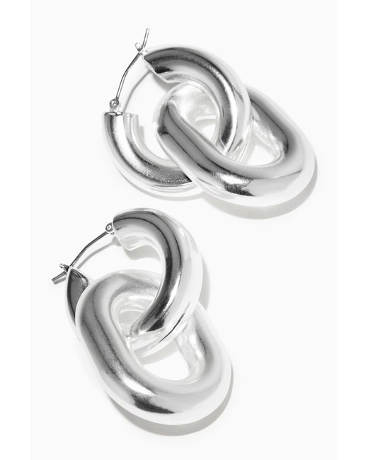 COS Metallic Convertible Hoop Earrings