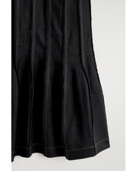 COS Black Sculpted Pleated Mini Dress