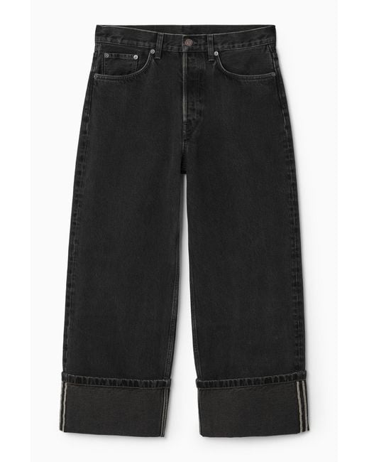 COS Black Facade Turn-up Jeans - Straight