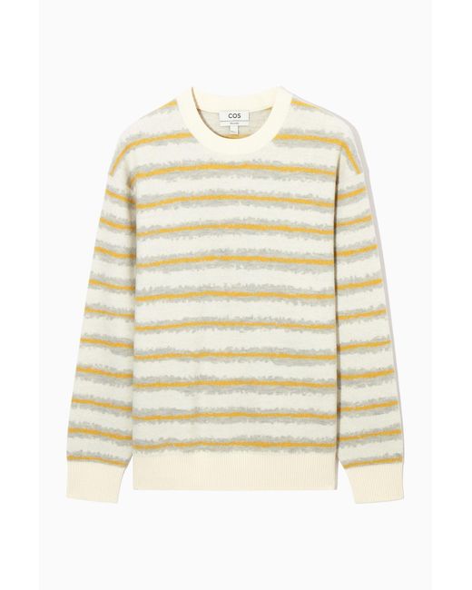 COS Natural Striped Boiled-wool Sweater for men