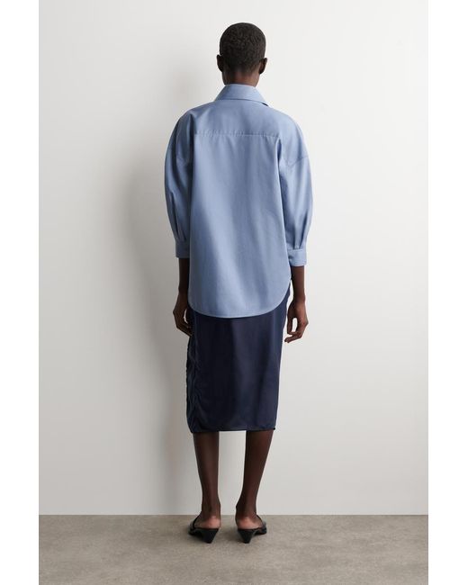 COS Blue Sculptural Cotton Shirt