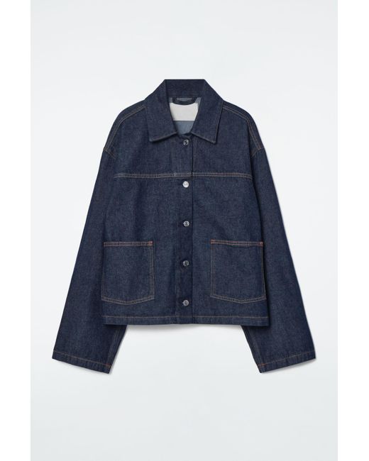 COS Raw Denim Jacket in Blue | Lyst