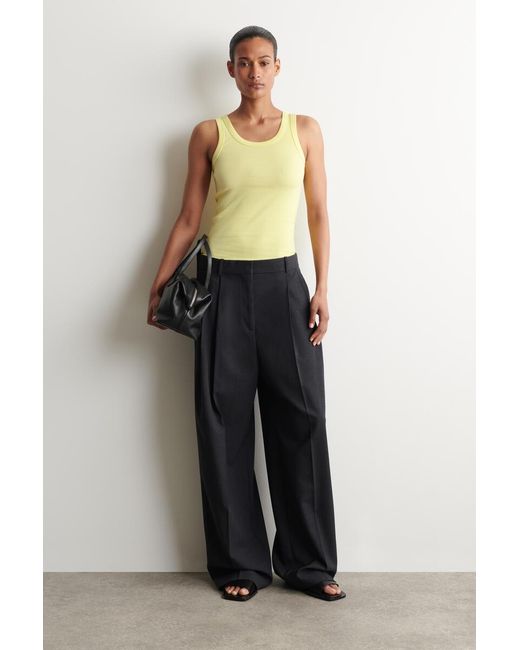 COS Yellow Ribbed Cotton Tank Top