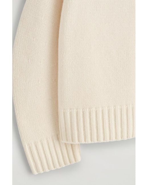 COS Natural Chunky Cashmere Mock-Neck Sweater