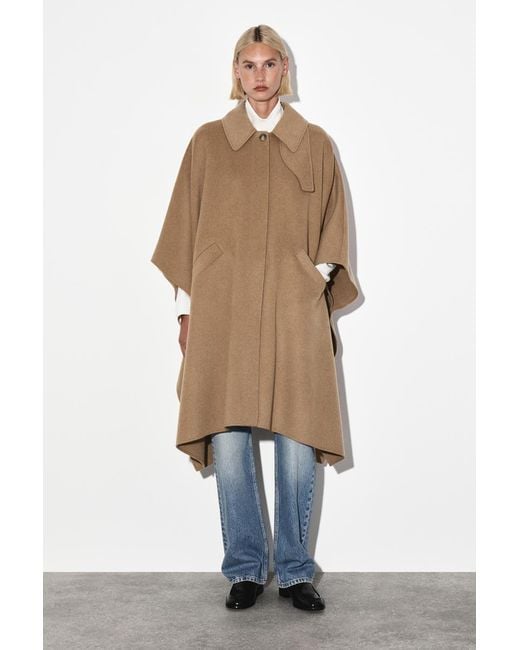 COS Double-Faced Wool Long Cape in Natural | Lyst UK COS Double-Faced Wool Long Cape in Natural | Lyst UK