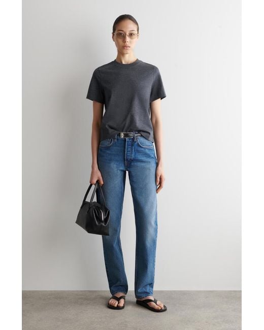 COS Blue Clean Cut T-Shirt