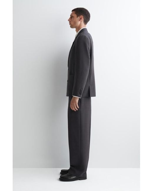 COS Black Unstructured Wool-Blend Blazer for men