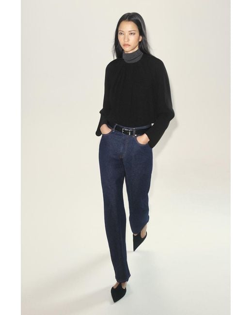 COS Black Voluminous Pleated Blouse
