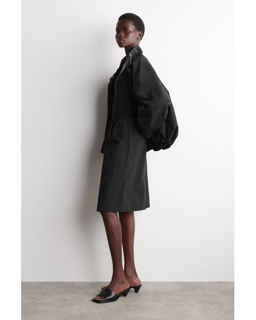 COS Black Gathered Pencil Skirt