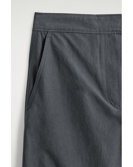 COS Gray Pima Cotton Barrel-Leg Pants