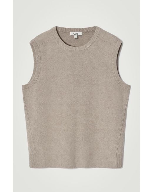 COS Gray Knitted Linen Tank Top for men