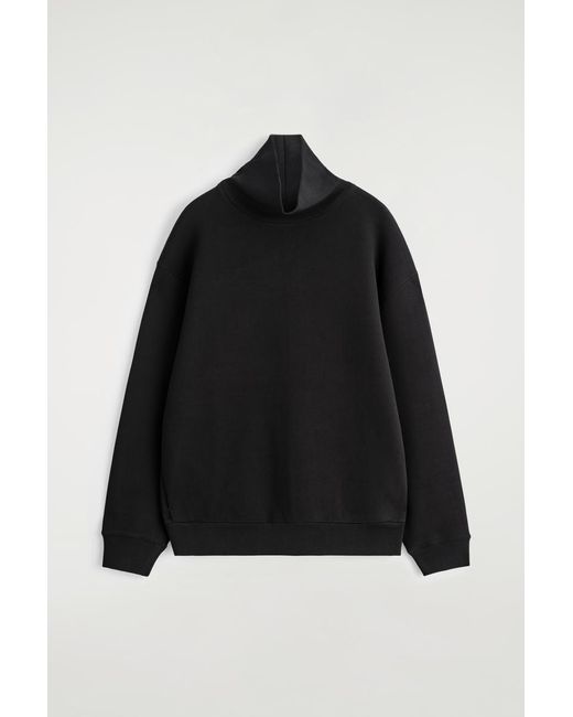 COS Black Scuba Mock-Neck Sweatshirt for men
